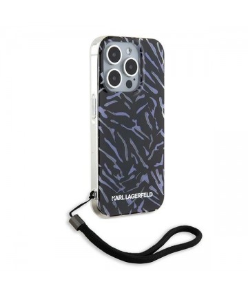 Karl Lagerfeld Zebra With Cord iPhone 15 Pro Max Case - Purple