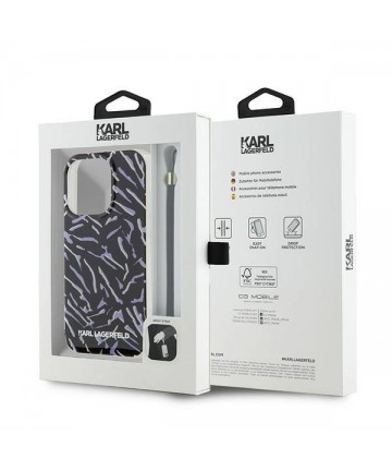 Karl Lagerfeld Zebra With Cord iPhone 15 Pro Max Case - Purple