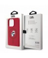 Karl Lagerfeld Silicone Karl&Choupette Heads Ring MagSafe Case for iPhone 15 Pro - Red
