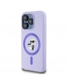 Karl Lagerfeld Silicone Karl&Choupette Heads Ring MagSafe Case for iPhone 15 Pro - Purple