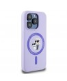 Karl Lagerfeld Silicone Karl&Choupette Heads Ring MagSafe Case for iPhone 15 Pro - Purple