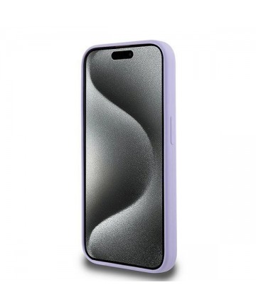 Karl Lagerfeld Silicone Karl&Choupette Heads Ring MagSafe Case for iPhone 15 Pro - Purple