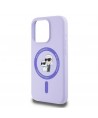 Karl Lagerfeld Silicone Karl&Choupette Heads Ring MagSafe Case for iPhone 15 Pro - Purple