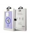 Karl Lagerfeld Silicone Karl&Choupette Heads Ring MagSafe Case for iPhone 15 Pro - Purple