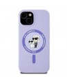 Karl Lagerfeld Silicone Karl&Choupette Heads Ring MagSafe iPhone 15 Case - Purple