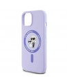 Karl Lagerfeld Silicone Karl&Choupette Heads Ring MagSafe iPhone 15 Case - Purple