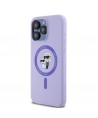 Karl Lagerfeld Silicone Karl&Choupette Heads Ring MagSafe Case for iPhone 15 Pro Max - Purple