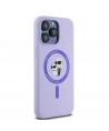Karl Lagerfeld Silicone Karl&Choupette Heads Ring MagSafe Case for iPhone 15 Pro Max - Purple