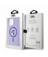 Karl Lagerfeld Silicone Karl&Choupette Heads Ring MagSafe Case for iPhone 15 Pro Max - Purple