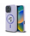 Karl Lagerfeld Silicone Karl&Choupette Heads Ring MagSafe Case for iPhone 16 Pro - Purple