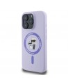 Karl Lagerfeld Silicone Karl&Choupette Heads Ring MagSafe Case for iPhone 16 Pro - Purple