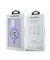 Karl Lagerfeld Silicone Karl&Choupette Heads Ring MagSafe Case for iPhone 16 Pro - Purple