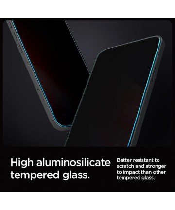 Spigen Glas.tR EZ Fit Privacy Tempered Glass for iPhone 16 Pro / 17 / 17 Pro - 2 pcs.