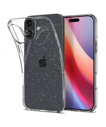 Spigen Liquid Crystal iPhone 16 Plus Case - Clear Glitter