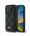 Guess Quilted Metal Logo iPhone 16 Pro Case - Black