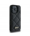 Guess Quilted Metal Logo iPhone 16 Pro Case - Black