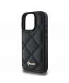 Guess Quilted Metal Logo iPhone 16 Pro Case - Black