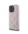 Guess Quilted Metal Logo iPhone 16 Pro Case - Pink