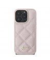 Guess Quilted Metal Logo iPhone 16 Pro Case - Pink