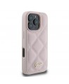 Guess Quilted Metal Logo iPhone 16 Pro Case - Pink