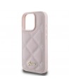 Guess Quilted Metal Logo iPhone 16 Pro Case - Pink
