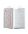 Guess Quilted Metal Logo iPhone 16 Pro Case - Pink