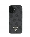 Guess Leather Metal Logo Strass Crossbody Case for iPhone 16 - Black