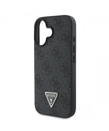 Guess Leather Metal Logo Strass Crossbody Case for iPhone 16 - Black