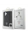 Guess Leather Metal Logo Strass Crossbody Case for iPhone 16 - Black