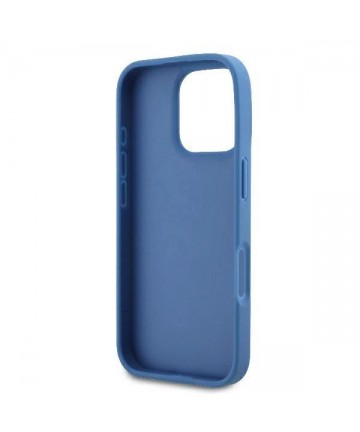 Guess Leather Metal Logo Strass Crossbody Case for iPhone 16 Pro Max - Blue