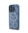 Guess 4G Ring Classic Logo MagSafe iPhone 16 Pro Case - Blue