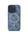 Guess 4G Ring Classic Logo MagSafe iPhone 16 Pro Case - Blue