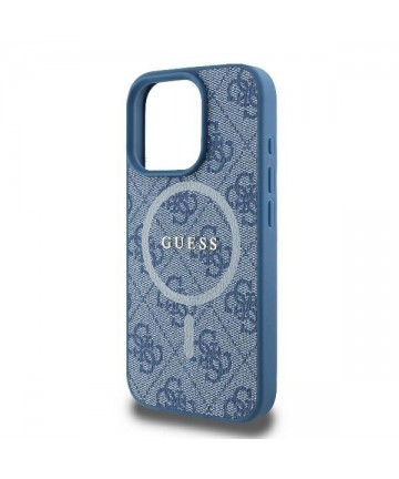 Guess 4G Ring Classic Logo MagSafe iPhone 16 Pro Case - Blue