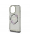 Guess IML Flowers Wreath MagSafe Case for iPhone 16 Pro - Black