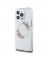 Guess IML Flowers Wreath MagSafe Case for iPhone 16 Pro - Clear
