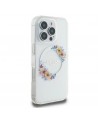 Guess IML Flowers Wreath MagSafe Case for iPhone 16 Pro - Clear