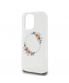 Guess IML Flowers Wreath MagSafe Case for iPhone 16 Pro - Clear