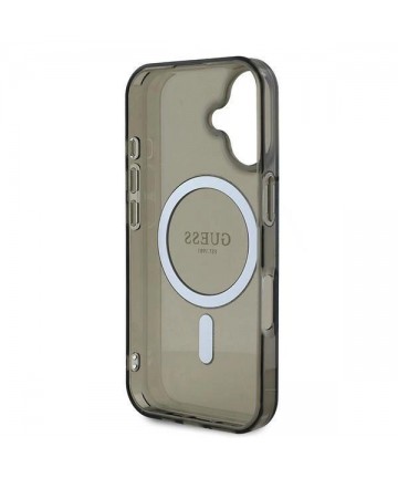 Guess IML Glitter Circle MagSafe case for iPhone 16 - black
