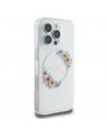 Guess IML Flowers Wreath MagSafe Case for iPhone 16 - Transparent
