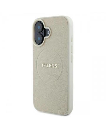 Guess Grained Ring MagSafe case for iPhone 16 - beige