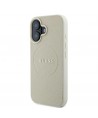 Guess Grained Ring MagSafe case for iPhone 16 - beige