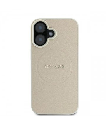 Guess Grained Ring MagSafe case for iPhone 16 - beige