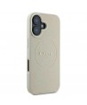 Guess Grained Ring MagSafe case for iPhone 16 - beige