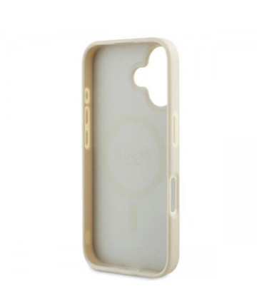 Guess Grained Ring MagSafe case for iPhone 16 - beige