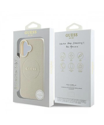 Guess Grained Ring MagSafe case for iPhone 16 - beige