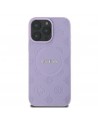 Guess Saffiano Peony Classic Logo MagSafe iPhone 16 Pro Max Case - Purple