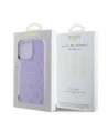 Guess Saffiano Peony Classic Logo MagSafe iPhone 16 Pro Max Case - Purple