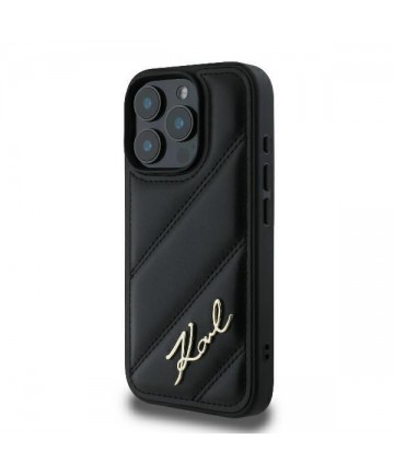 Karl Lagerfeld Quilted Signature iPhone 16 Pro Case - Black