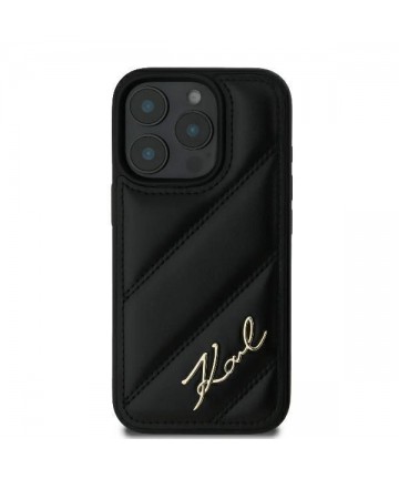Karl Lagerfeld Quilted Signature iPhone 16 Pro Case - Black