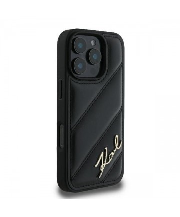 Karl Lagerfeld Quilted Signature iPhone 16 Pro Case - Black